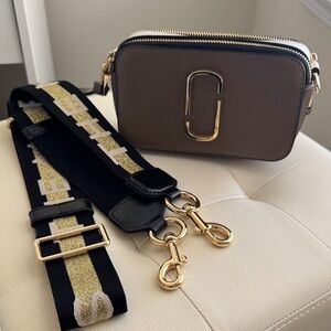 Marc Jacobs Taupe Leather Snapshot Camera Bag